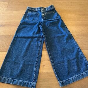 Free people denim cropped front pockets jeans size 29